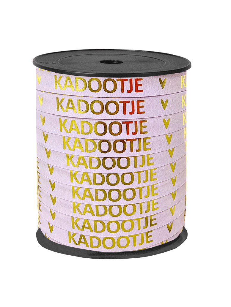 cadeaulint kadootje lila goud