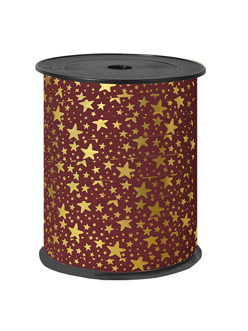 cadeaulint stars burgundy goud