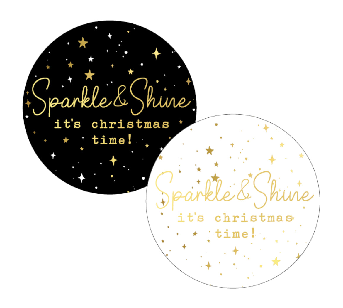 cadeausticker sparkle & shine it's christmas time