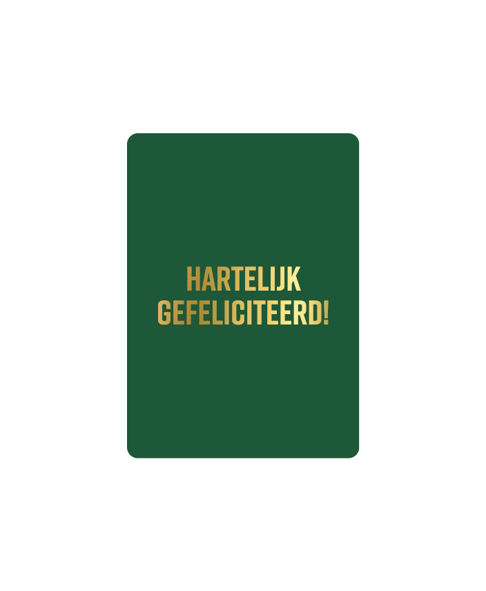 cadeaukaart hartelijk gefeliciteerd groen
