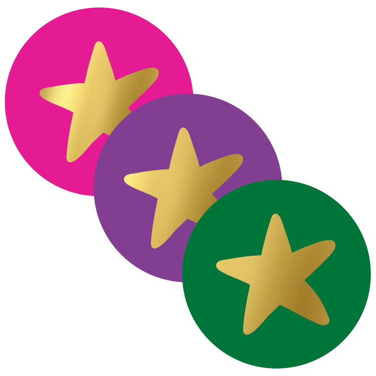 cadeausticker ster goud