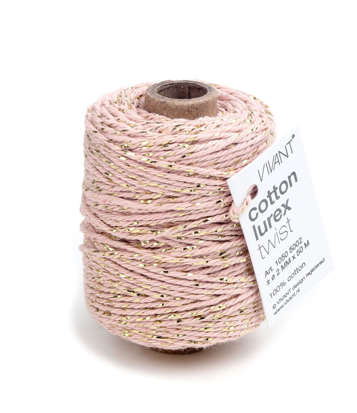 katoen koord roze metallic goud