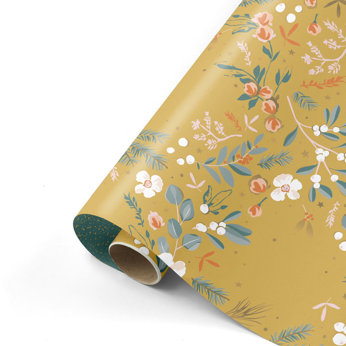 Cadeaupapier; Christmas - Oker - 50x300cm