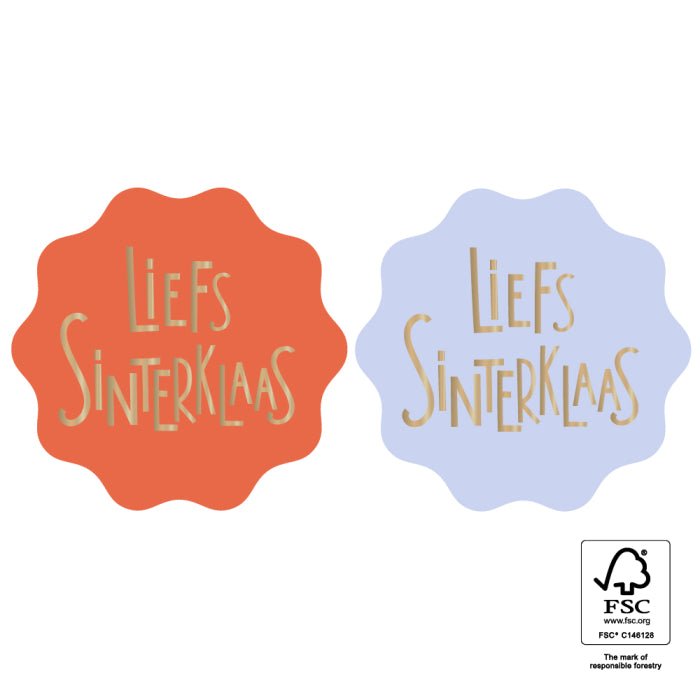 Cadeausticker; Liefs Sinterklaas - 10x