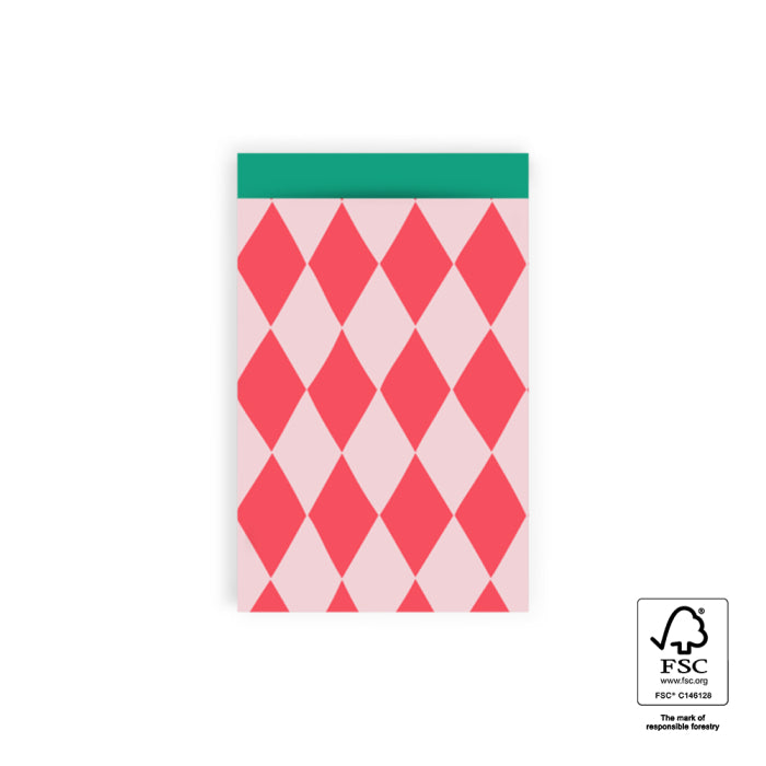 Cadeauzakjes; Harlequin red - 12x19cm - 5x
