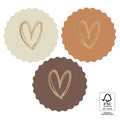 Cadeaustickers; Heart Gold - Naturel - 9x